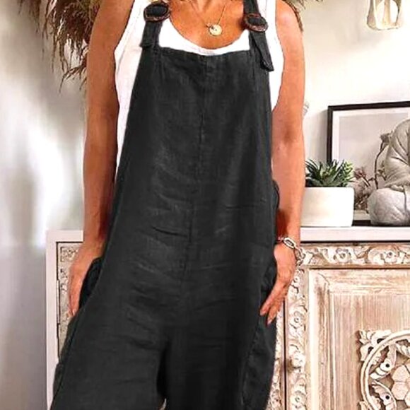 CASUAL SIZE MED. COTTON AND POLY OVERALLS 2 DEEP POCKETS HEAVY GAUZY FEE… - Picture 3 of 3